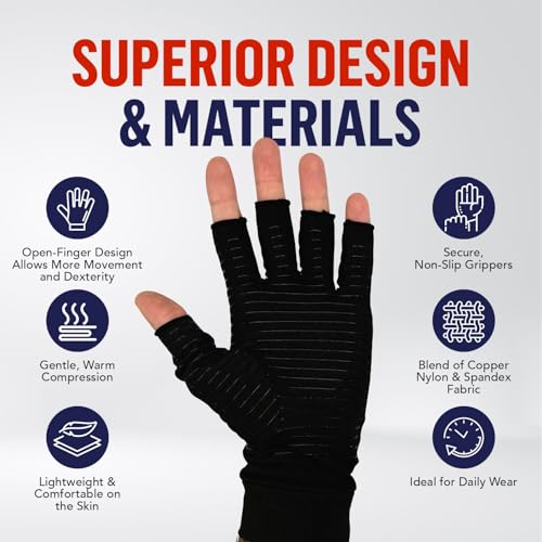 Copper Infused Compression Gloves For Women And Men