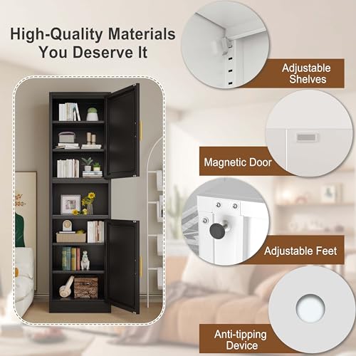 67" Tall Narrow Bathroom Storage Cabinet