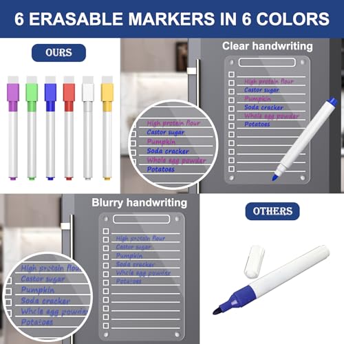 2 Pcs Acrylic Magnetic Dry Erase Board for Fridge