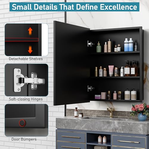 24 x 30 Inch Bathroom Medicine Cabinet with Mirror