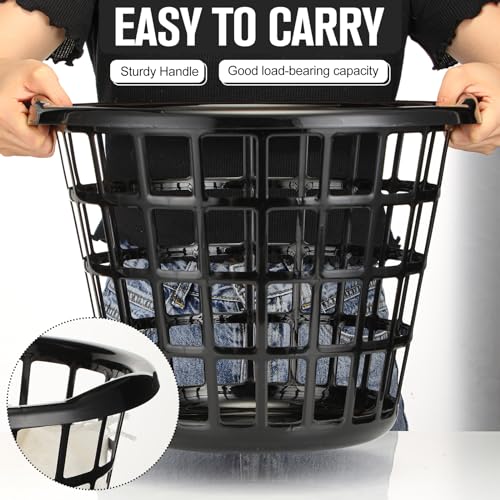 Plastic Round Laundry Baskets with Easy Carry Handles (24 Count)