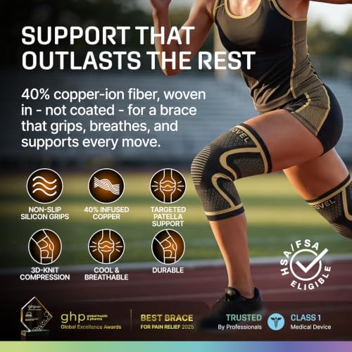 Compression Knee Brace for Women & Men (2 Count)