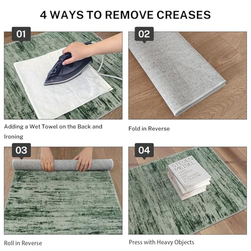 Modern Abstract Washable 2x5 Runner Rug Non Slip Kitchen Rugs (10 Sq Ft)