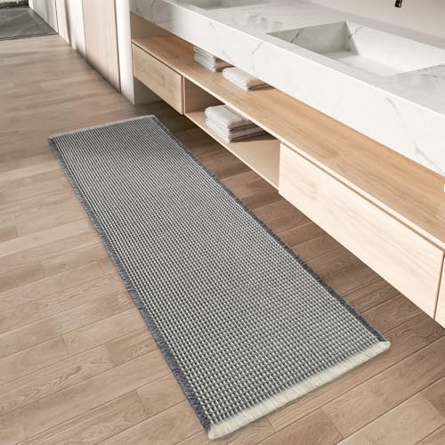 Upgraded Waffle Bath Mat Runner Absorbent Non Slip Bathroom Mat (12 Sq Ft)