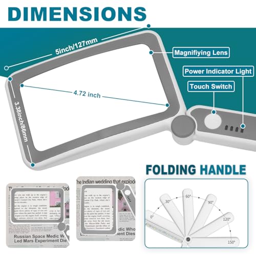 Rechargeable Magnifying Glass with Light for Reading