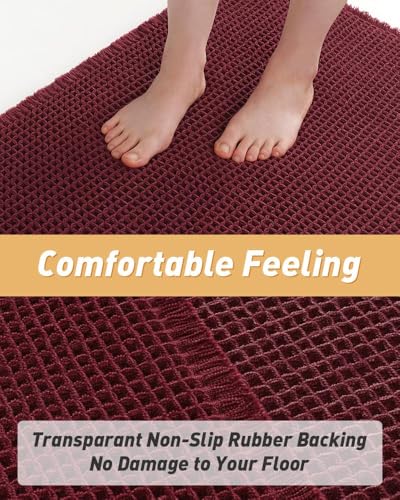 Upgraded Waffle Bath Mat Ultra Absorbent Non Slip Bathroom Mat