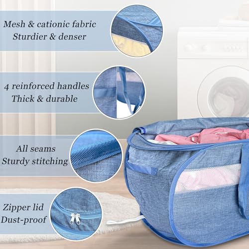 Upgraded 100L Extra Large Mesh Pop Up Laundry Hamper with Lid and Handles. XL Closet Storage Bins - Bel Marant