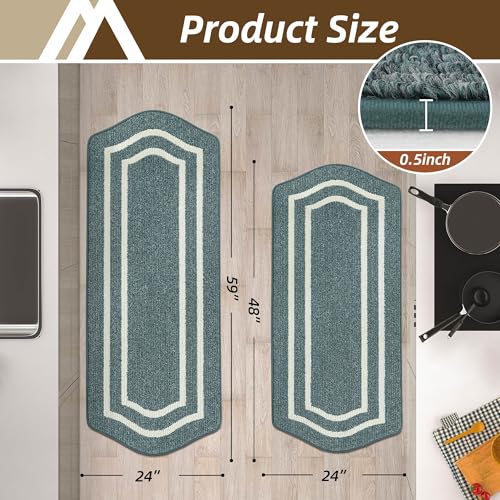 Kitchen Rugs Set of 2 Non Slip Kitchen Mats for Floor (2 Count)