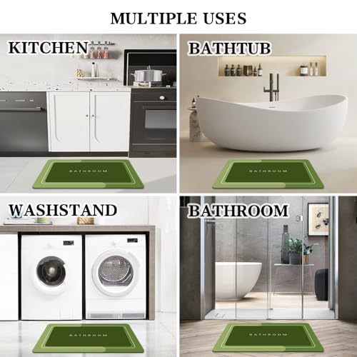 Bath Mat Bathroom Mat Rugs Super Absorbent Shower Mats Non Slip Quick Dry Thin Rubber Mats for Bathroom Floor Fit Under Door