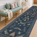 Dark Blue Vintage Hallway Runner Rug 3x12 (36 Sq Ft)