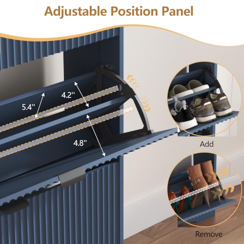 Shoe Cabinet Storage for Entryway with Flip Drawer & Bench