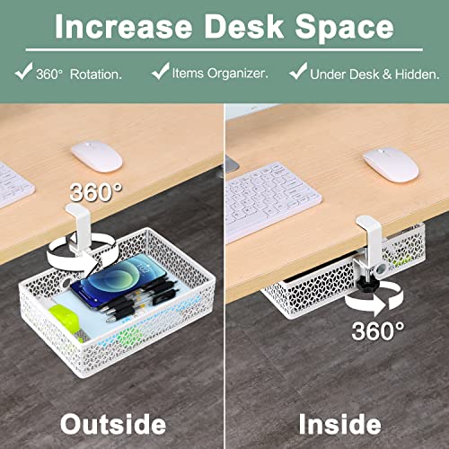 Under Desk Storage Basket Hanging Drawer Tray