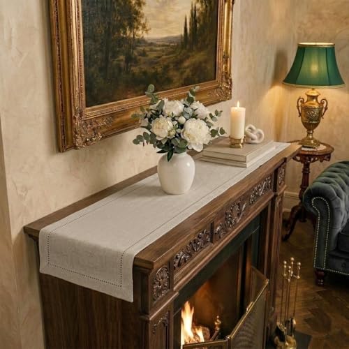 Signature Linen™ by D'Moksha Natural Table Runner 48 Inches
