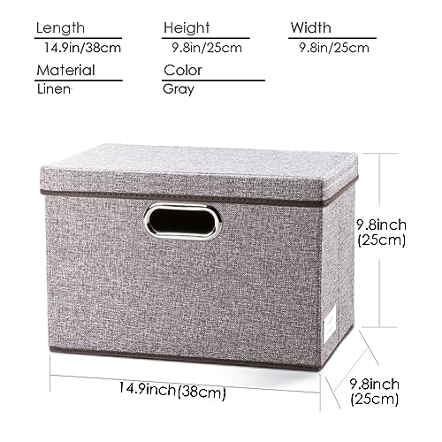 Foldable Storage Boxes with Lids [3 (3 Count)