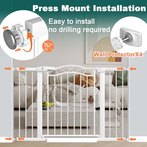 54.3" 57" Extra Wide Baby Gate Indoor for Kids Or Pets Walk Thru No Drill Long Dog Gates for The House Doorway Child Safety Gate
