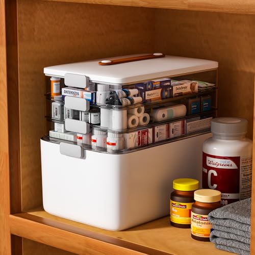 4 Tier Medicine Storage Box Organizer Portable First Aid kit Box Sewing