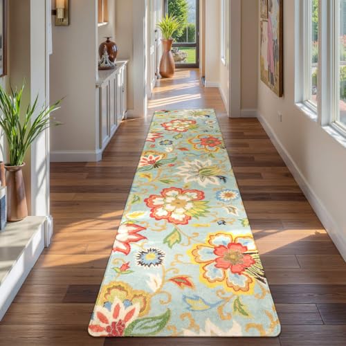 Floral Extra Long Runner Rugs for Hallways