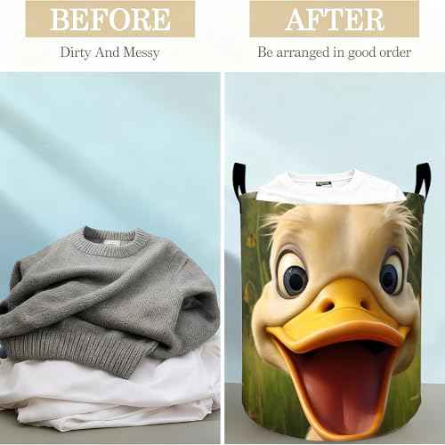Funny Duck Laundry Basket Hamper for Boys Girls Kids Adults