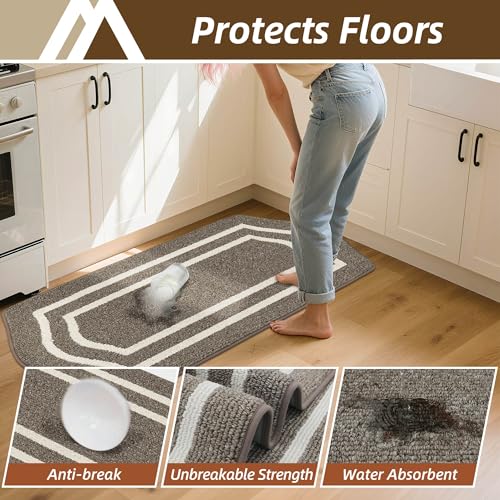 Long Kitchen Floor Mats and Rugs 2PCS Non Slip Washable