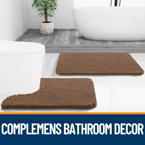 Chenille Bathroom Rugs Sets 3 Piece (5 Count)