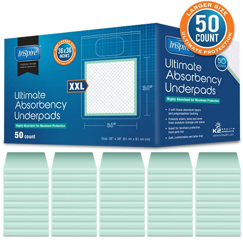Super Absorbent Disposable Bed Pads for Chronic Incontinence Ultra Thick and Absorbent Bed Pads Disposable Adult (50 Count)