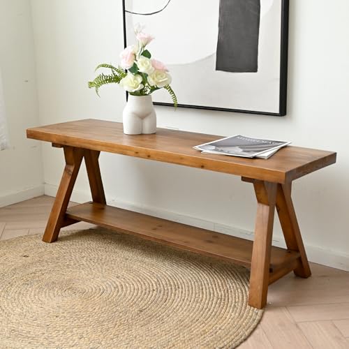 43 Inch Farmhouse Storage Bench