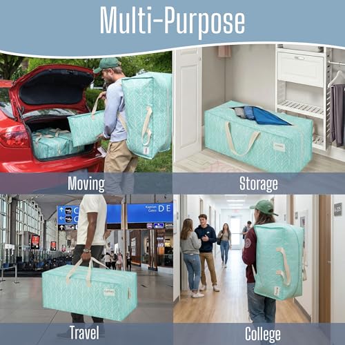 8 Pack Heavy Duty Moving Bags with Backpack Straps (8 Count)