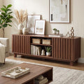 70 Inch Walnut Fluted TV Stand for 80 Inch TVs