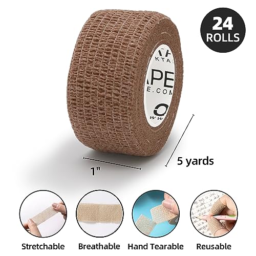 Self Adherent Cohesive Bandages Wrap 24Packs 1" x 5 Yards (24 Count)