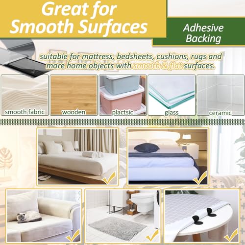 11cm(4.3") X 6M(19.7FT) Non Slip Couch Cushion Grips Holders Mattress Pads Strips Keep Mattress Bed Sheet Sofa Couch Cushion from Sliding Self Adhesive Hook and Loop Tape for Mattress Furniture (2 Count)