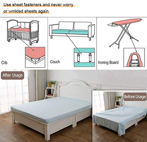 4Pcs Adjustable Bed Sheet Straps Clips