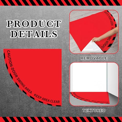 1 Pack Door Swing Caution Floor Sign for Safety Warning Door Swing Area Keep Area Clear Floor Signs Vinyl Non Slip Surface