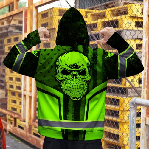 Hi Vis Reflective Zip Up Hoodie