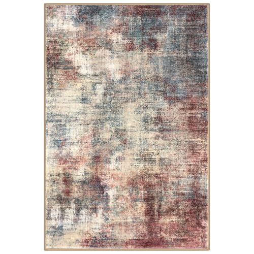 Small Abstract Area Rug 2x3 Ft Entryway Rugs Washable Door Mat Indoor Entrance (6 Sq Ft)