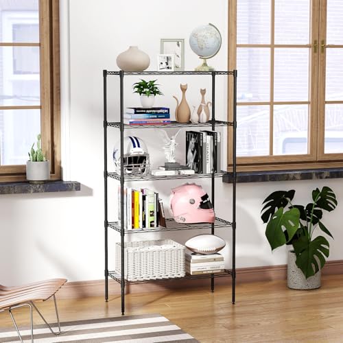 5 Tier Wire Storage Shelves with Wheels
