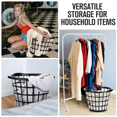 Plastic Round Laundry Baskets with Easy Carry Handles (24 Count)