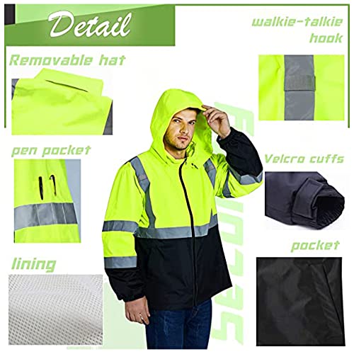 High Visibility Reflective Winter Bomber Safety Jacket Waterproof Reflective Jacket for Men Hi Vis Construction Jackets