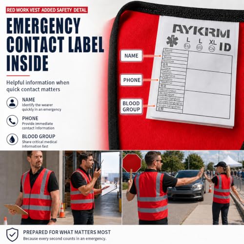 red safety vest 4xl 5xl