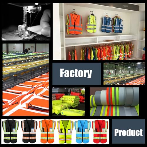High Visibility Reflective Safety Vest with Pockets Custom Your Logo Safety Workwear
