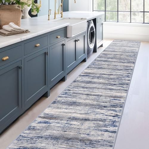 Modern Abstract Washable Rug Runner 2.6x16 Hallway Rug Runner Non