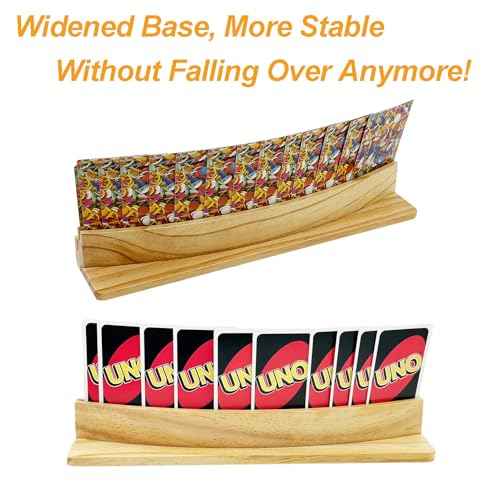 Card Holders for Playing Cards Set of 2 Soild Wood Cards Holders for Kids Seniors Adults
