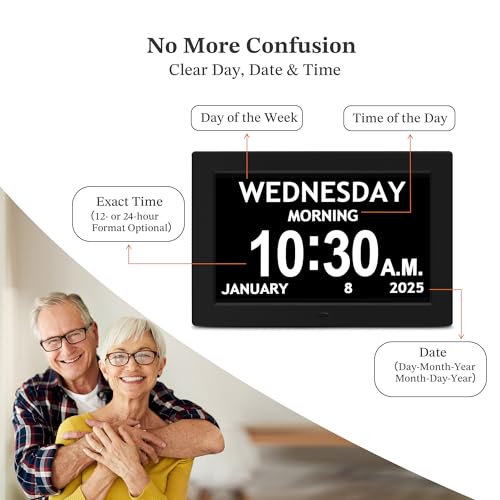 10.1'' Dementia Clock with Date and Time for Elderly