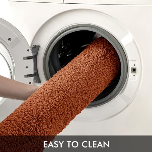 Fall Burnt Orange Microfiber Toilet Bath Rug U