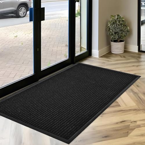 Door Floor Mat Commercial Grade Large Size Heavy Duty Tough Entry Collection Slip Skid Entrance Mat with Rubber Backing Low Profile and Easy to Clean Indoor Outdoor Rug (12 Sq Ft)