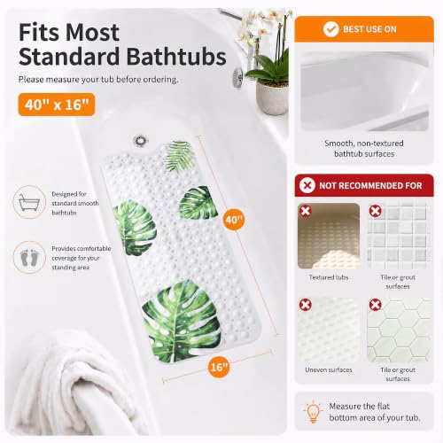 Non Slip Bath Mat for Tub 40x16
