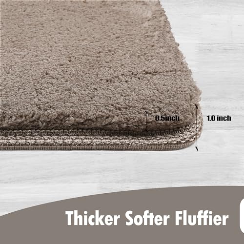Bullnose Carpet Stair Treads Ultra Plush Brown 2 Pcs (3.96 Sq Ft) - Bel Marant