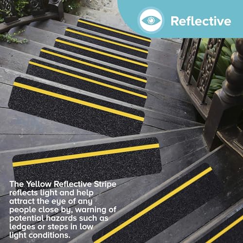 LifeGrip Reflective Anti Slip Stair Treads 6"x24" 10 (10 Count)
