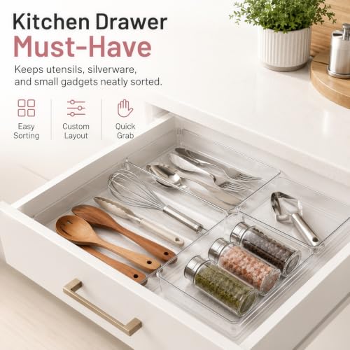 10 Pack Large Drawer Organizer Bins (10 Count)