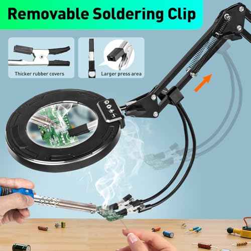 12X Magnifying Glass with Light and Stand