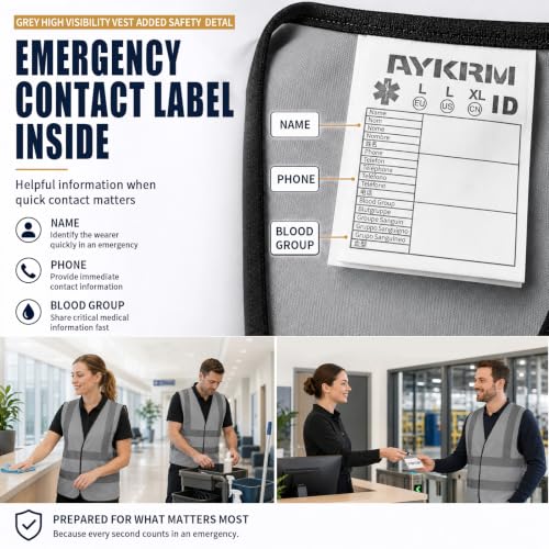 Personalized Construction Vest Gray with Team Text